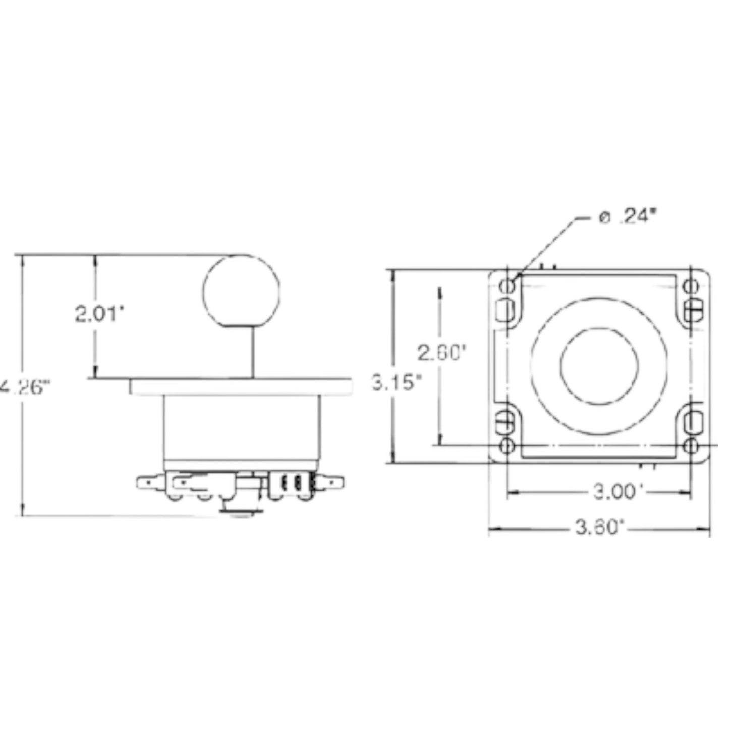 Original OEM Suzo Happ 4 Way Joystick with 1.25 Inch Red Ball Top