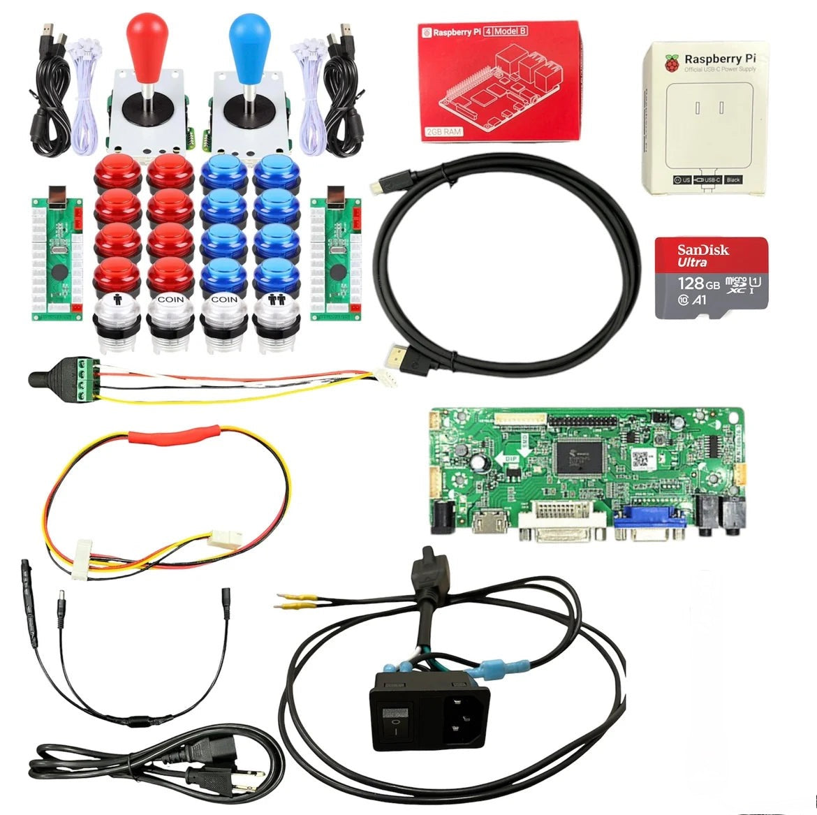 Complete Arcade1Up Mod Kit - 2 Player