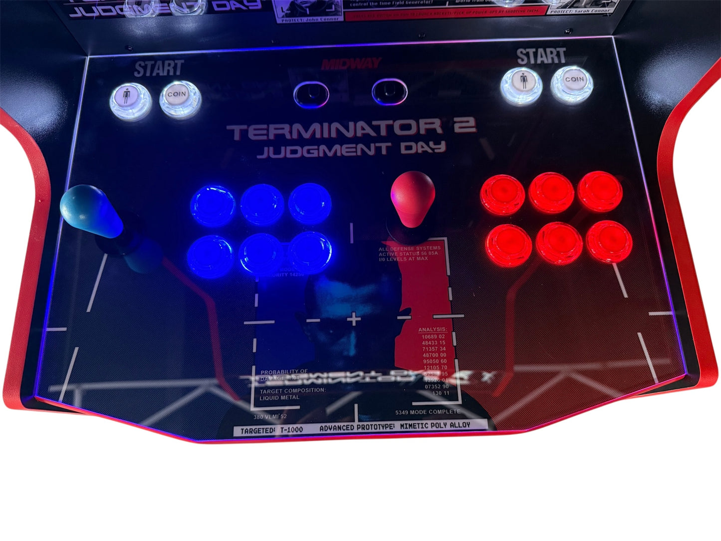 Terminator T2 Deluxe Arcade1up 2-Player Showtime Arcade Mod Kit