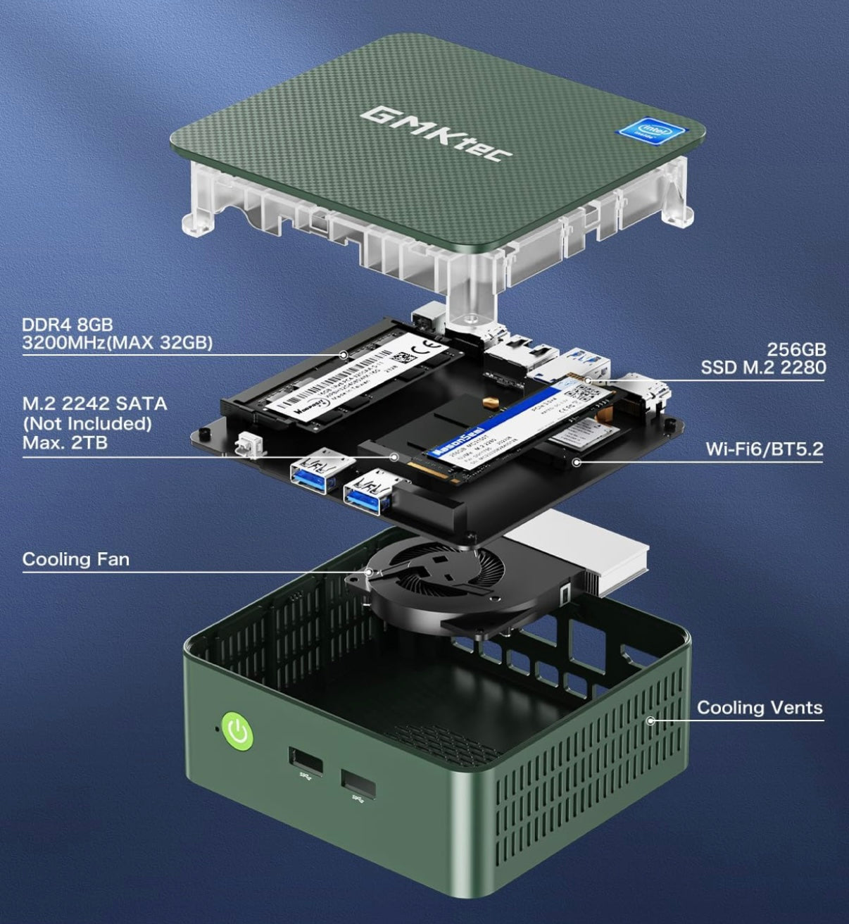 Pre-Loaded Mini PC Intel N100 8GB DDR4(NVMe SSD Pre-Installed w Batocera)