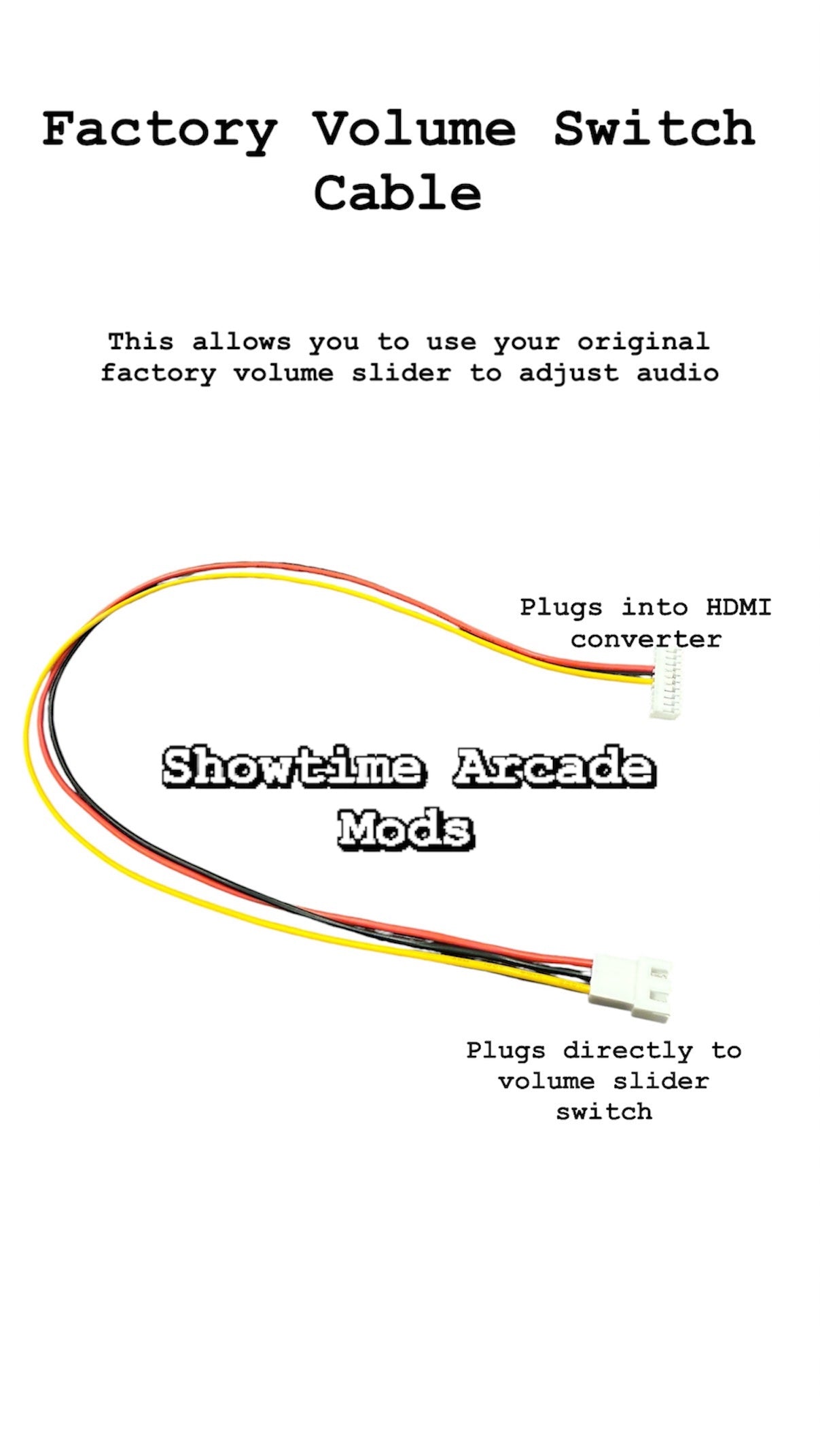Volume Control Cable for Arcade Cabinets Arcade1Up and Basic Fun Compatible