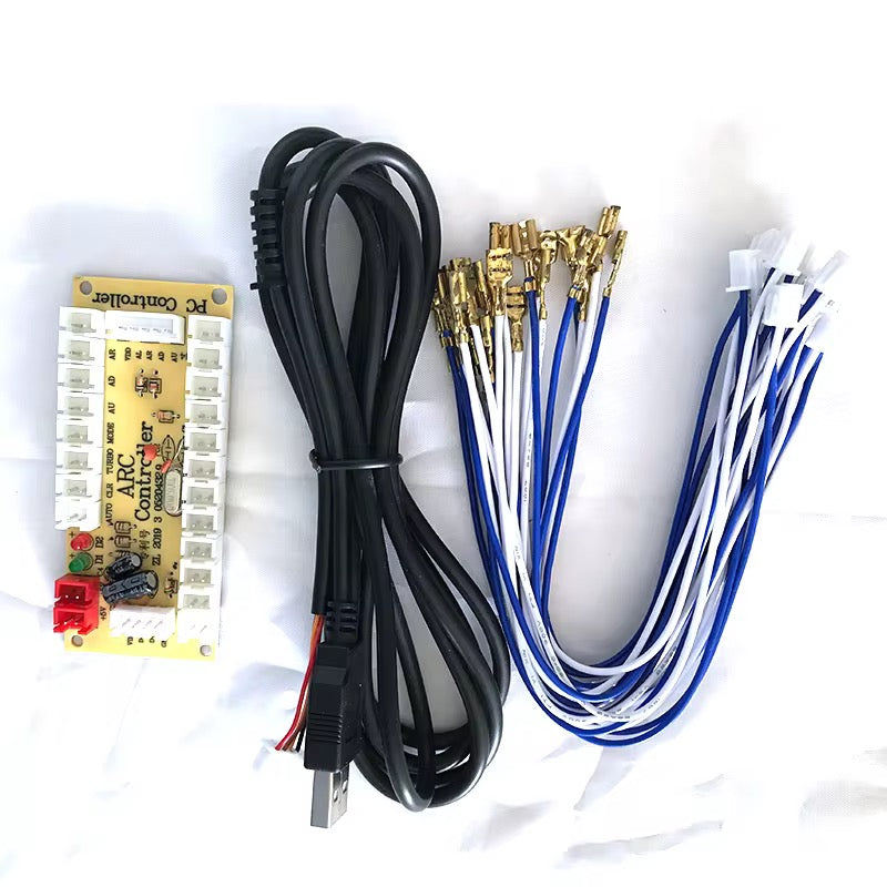 Zero Delay Encoder Kit – Includes USB Cable & 4.8mm Terminals for Happ-Style Microswitches