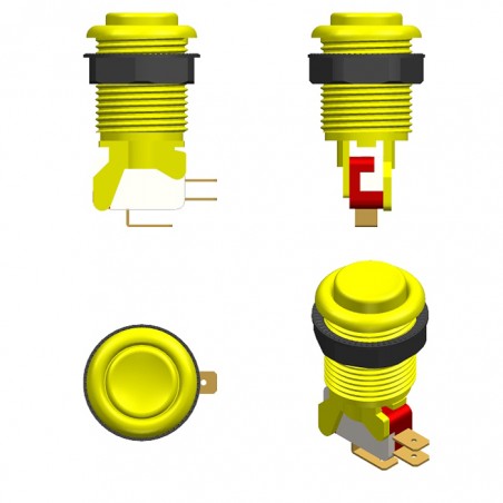 Original IL Concave Arcade Push Button 28mm Authentic Arcade Button Red (Industrias Lorenzo PSL-L)