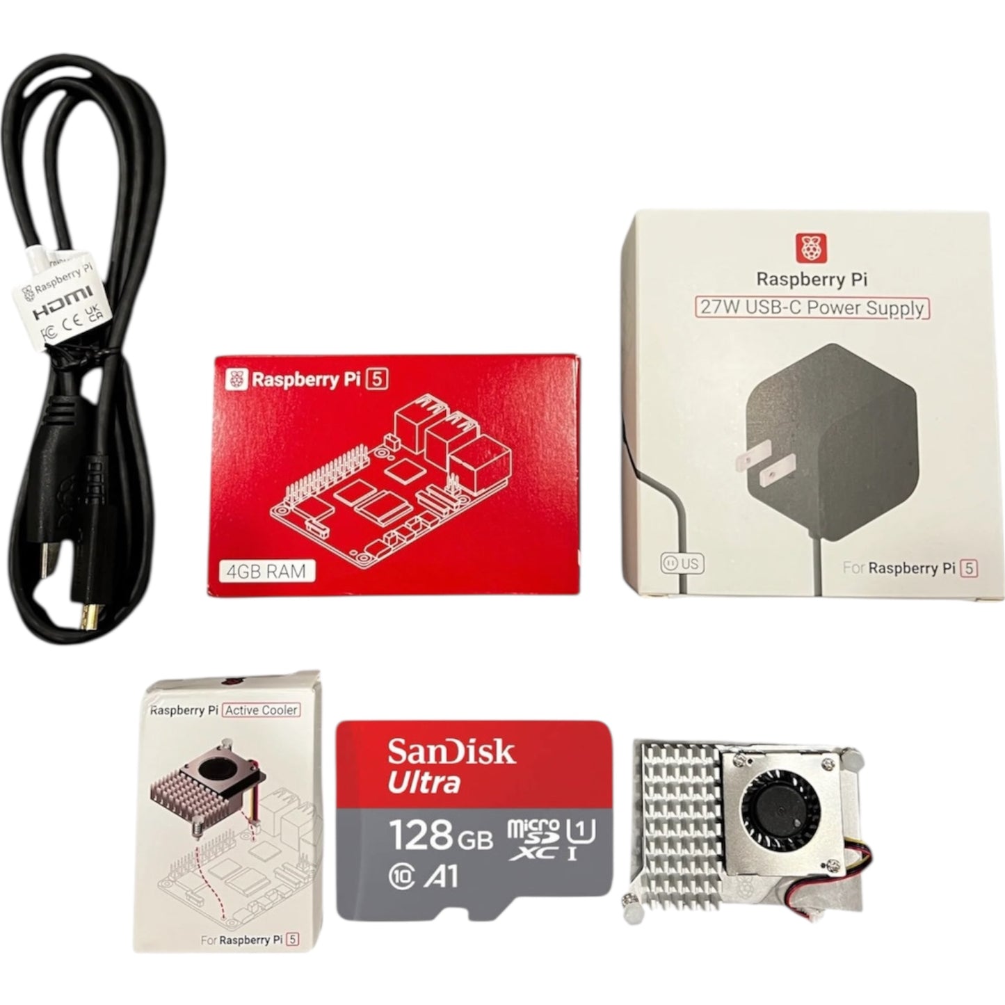 Pre-Loaded Raspberry Pi5 (4GB)+ Kit. 128gb Micro SD Card