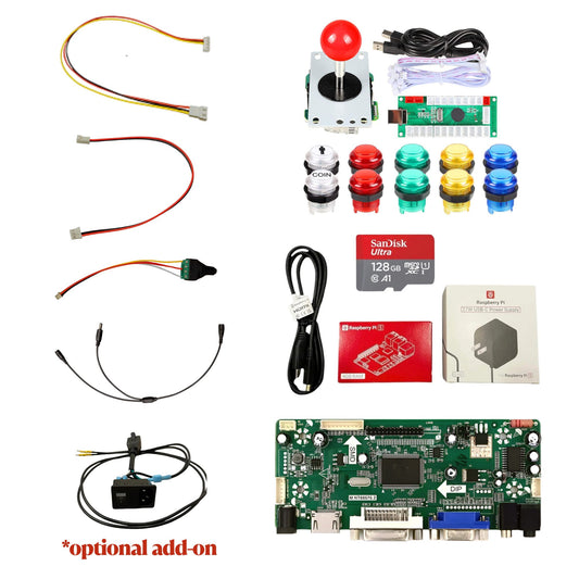 Complete Arcade1up Vertical Screen Mod Kit 800 to 1 with Raspberry Pi5- 1 Player