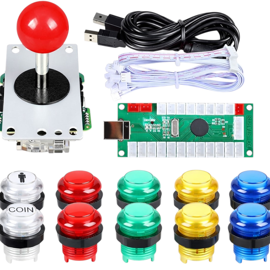 1-Player LED Arcade Joystick & Button Set – Showtime Gaming