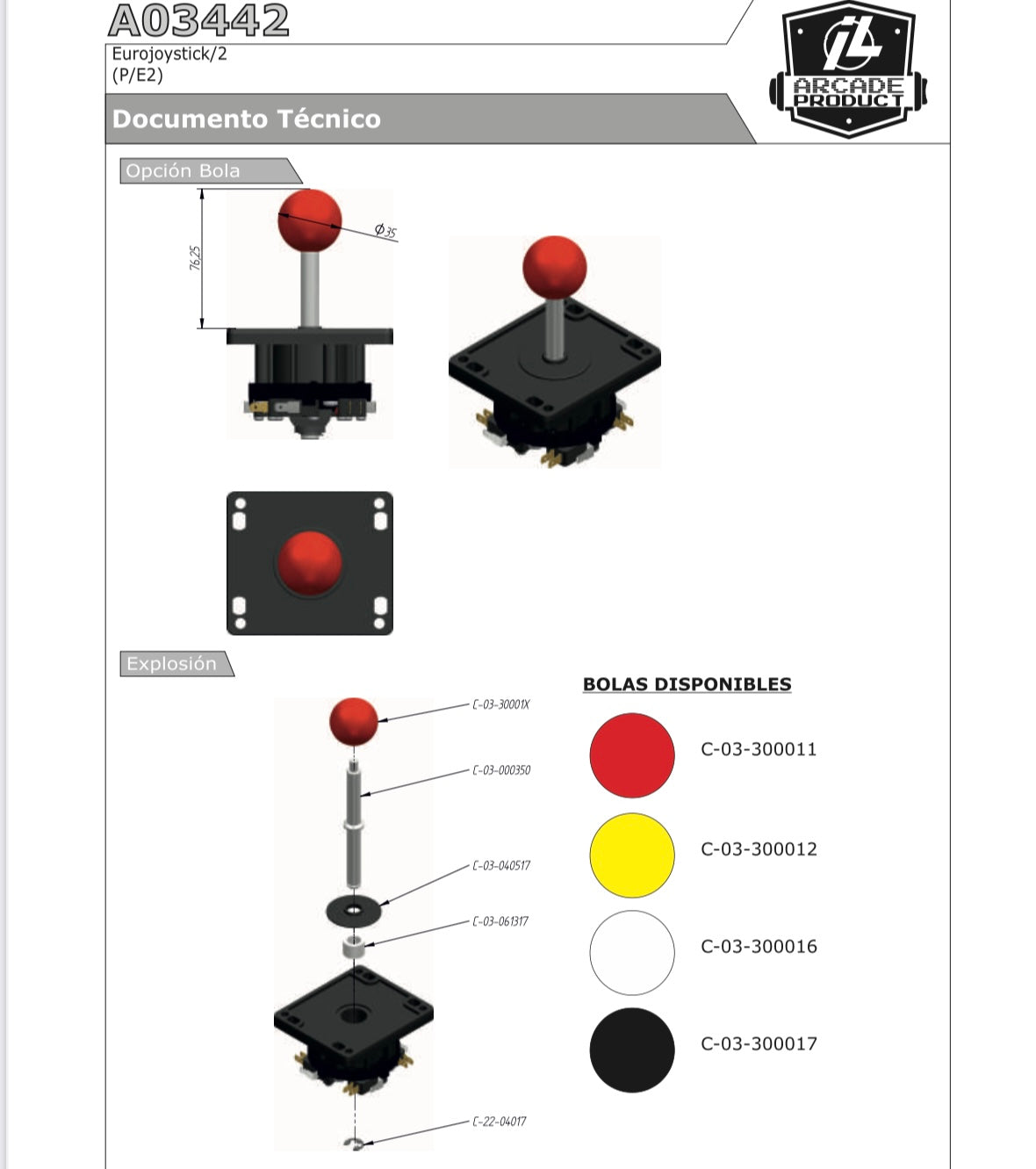 Industrias Lorenzo 4/8 Way Magnetic Joystick