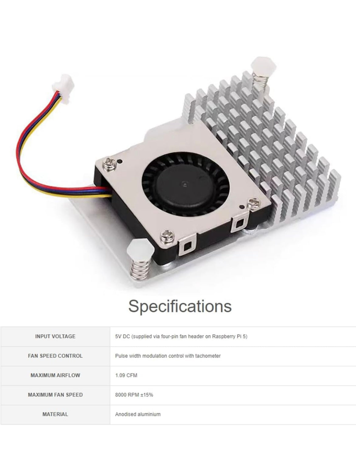 Official Raspberry Pi5 Aluminum Cooling Fan