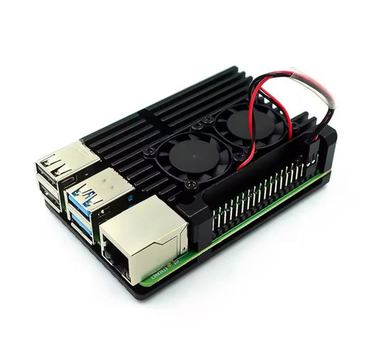 Raspberry Pi Aluminum Case with Dual Cooling Fans. Pi4b