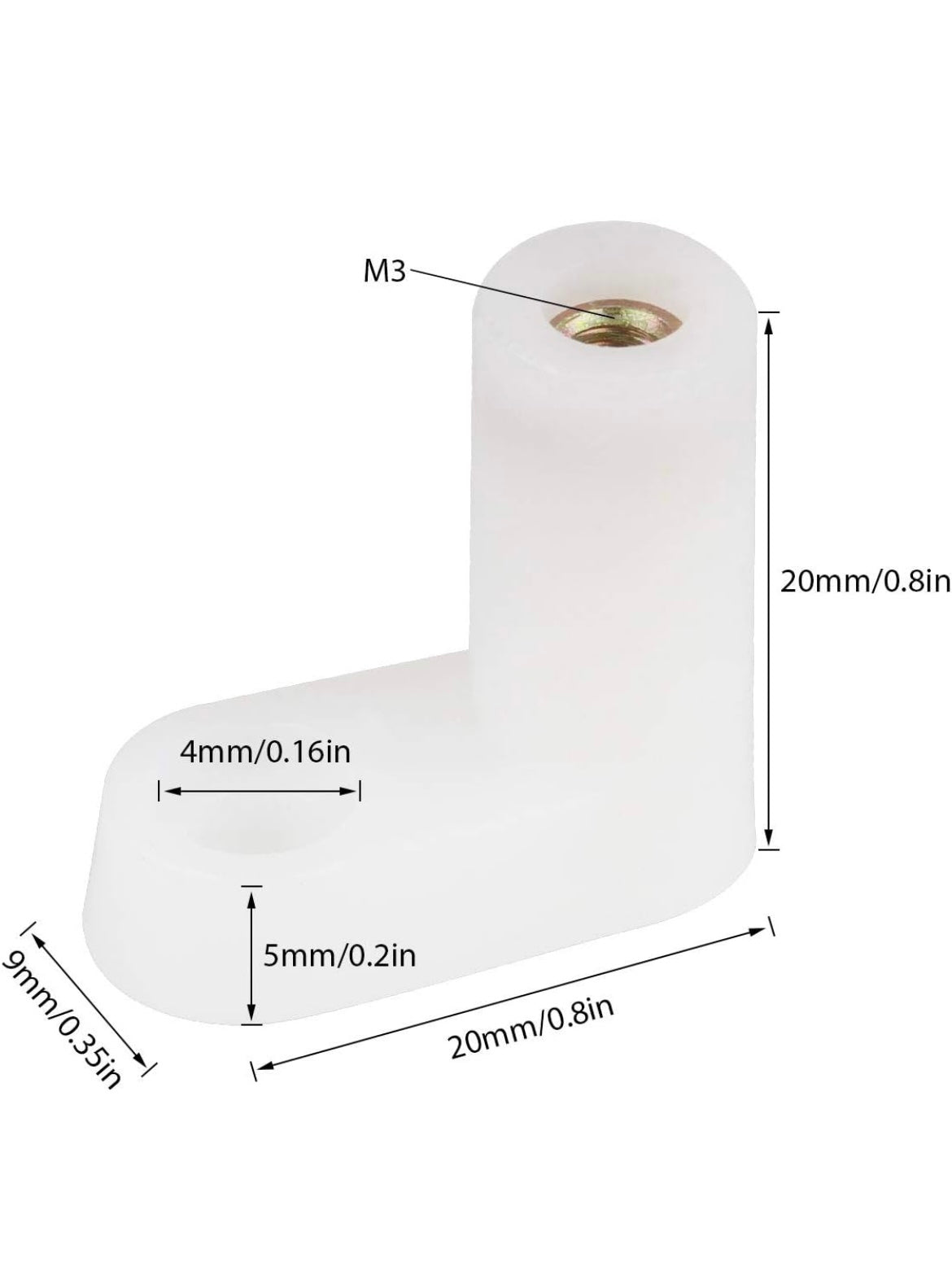 L Shaped Plastic Mounting PCB Feet (2 Count)