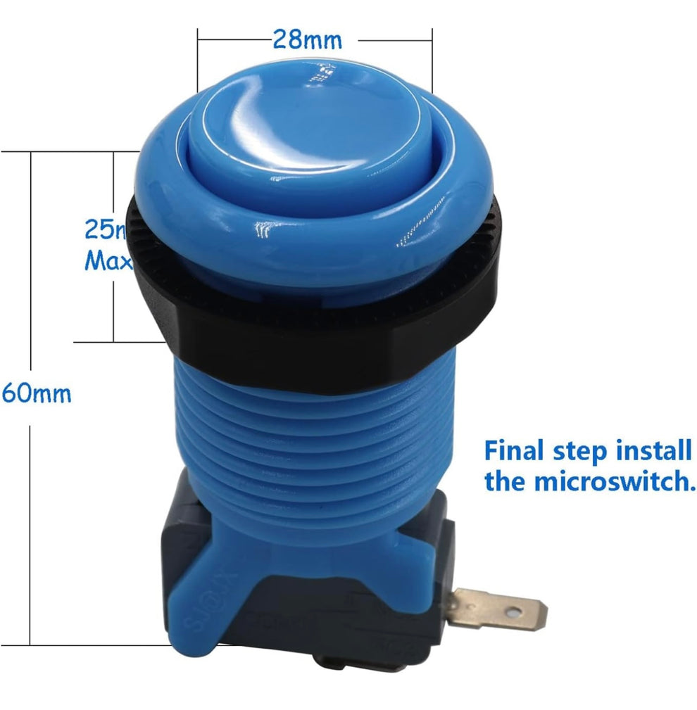 2-Player Arcade Happ Style Button Set & Joystick – Red & Blue ...